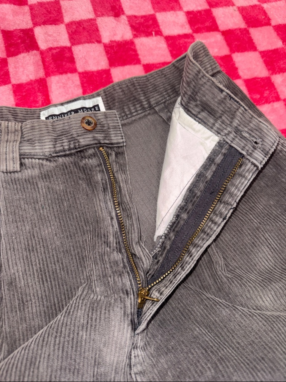 Jennifer Moore Brown Corduroy Pleated Women’s Pants - Picture 5 of 6
